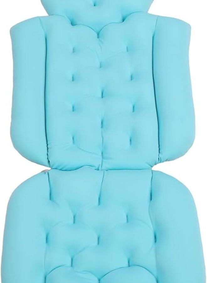 وسادة الاستحمام الزرقاء بتصميم مريح، تجف بسرعة مع قاعدة مانعة للانزلاق لحوض الاستحمام والسبا - Image 2